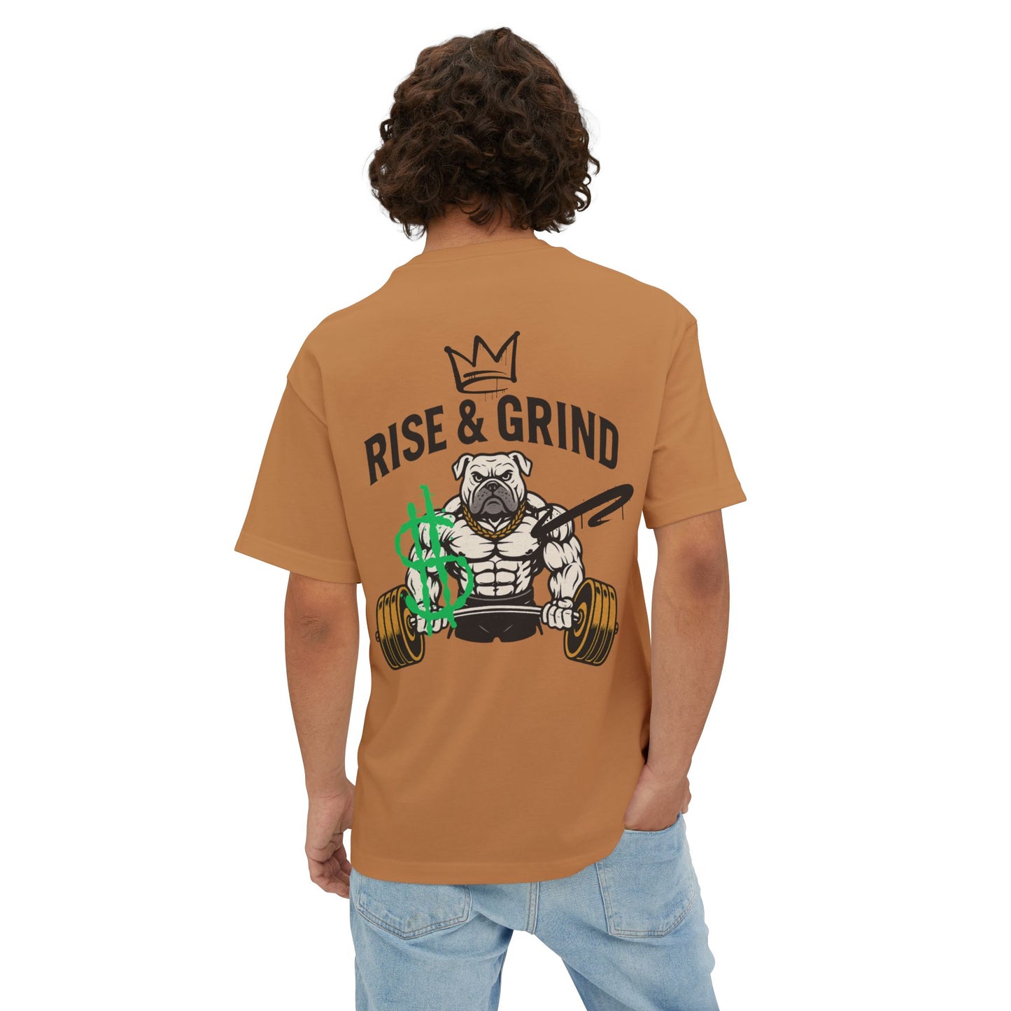 Oversized Boxy Tee - Rise & Grind Gym Shirt