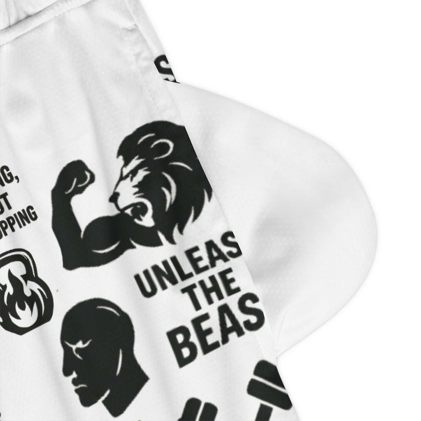 Motivational Basketball Rib Shorts - Hustle Hard, Unleash the Beast